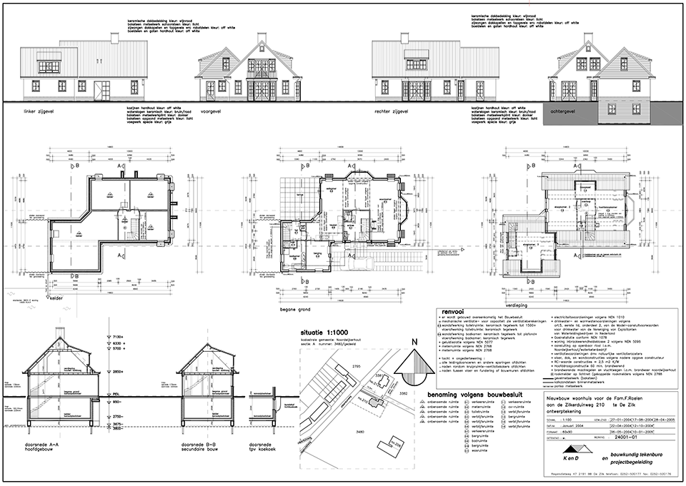 ontwerp/tekening woonhuis De Zilk